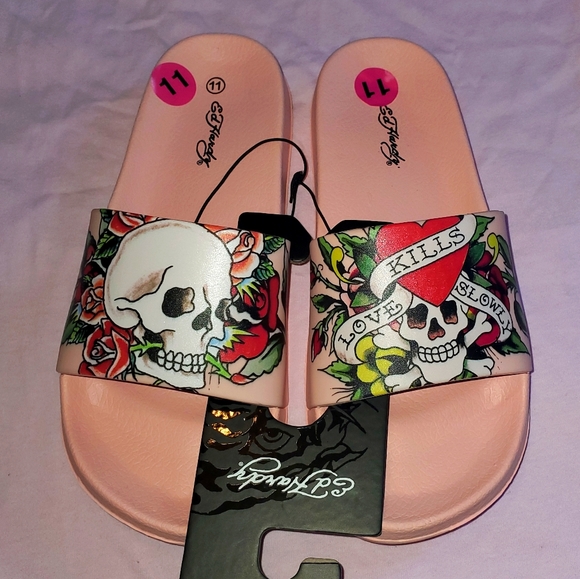 Ed Hardy Shoes - 🔴FINAL PRICE🔴Ed Hardy Pink Slides